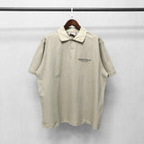 Fog Fear Of God Essentials T Shirt Double Line Polo Shirt Reflective Letter Short Sleeve Loose Couple