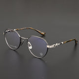 CHH Chrome Hearts Glasses Gold Silk Glasses Frame Retro Women's Ultra Light Polygon Pure Titanium Vision Frame