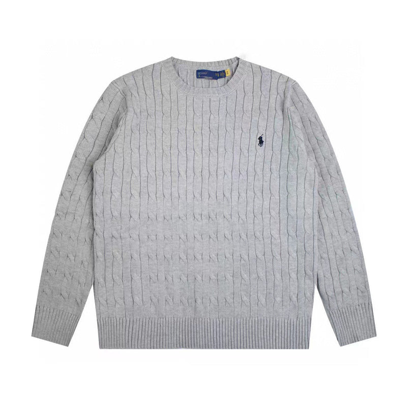 Ralph Lauren Knitted sweaters RL pony logo embroidered twist crew neck long-sleeved knitted sweater