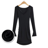 Women Dresses Sexy V-neck Dress Stretch Slim Fit