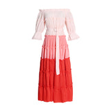 Bohemian Dress Vacation Style Splicing Stacked