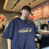 Men T Shirt Summer plus Size Versatile Heavy Cotton