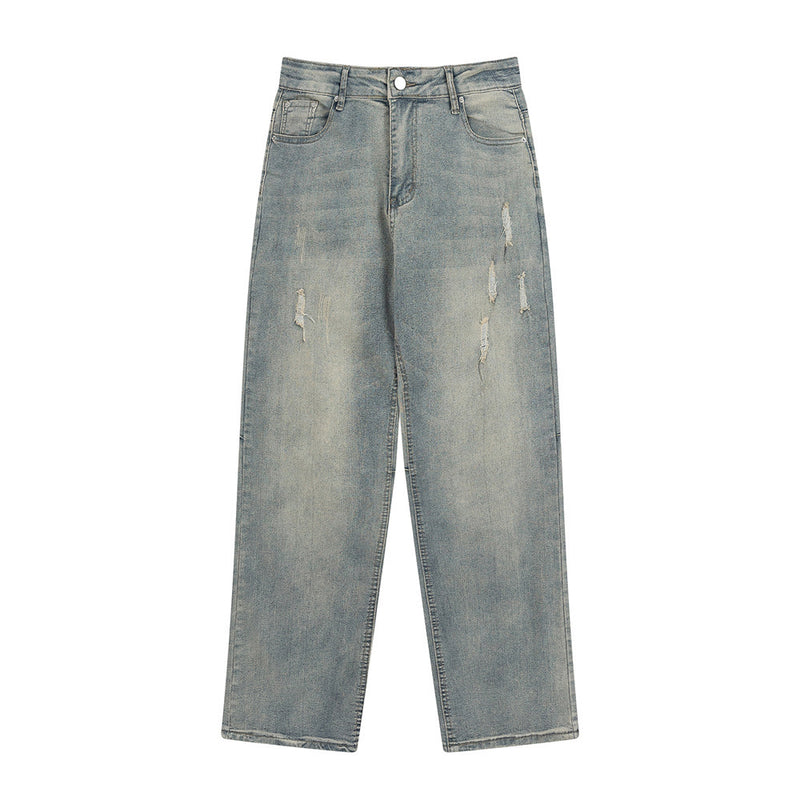 Men Jeans Worn out Retro Loose Casual