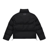 Men Cotton Padded Jacket Men's Cotton Jacket Simple Letters Embroidered Stand Collar