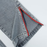 Men Jeans Zipper Slit