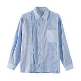 Unisex Shirt Striped All-Matching Baggy Coat