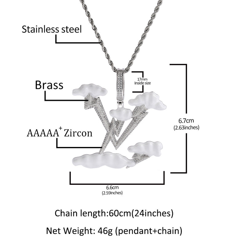 Jewelry Light Luxury English Alphabet Pendant Premium Sense Diamond Lightning Word Up St. Valentine's