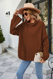 Women Pullover Sweater Solid Color Loose-Fitting Large Size Turtleneck Sweater