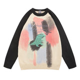 Women Sweater Tie-Dyed Knitted Top Oversize Versatile