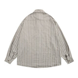 Men Long Sleeved T Shirt Long Sleeve Vertical Striped Shirt Men's Casual High Street Loose Shirt