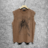 Purple Brand Distressed Tank T Shirts Distressed Sleeveless T-shirt Vest