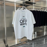 Off White T Shirts OW Striped Letter Arrow Crew Neck Pullover Short Sleeves