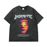 Men T-Shirt Portrait Printing Distressed