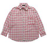 Men Long Sleeved T Shirt Letter Embroidered Street Lapel Long Sleeve Shirt Autumn Loose Fine Plaid Shirt