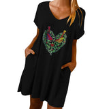 Valentine's Day Dress Loose V-neck Dress for Women