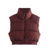 Women Cotton Coat Vest Stand Collar Coat