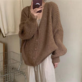 Women Knitted Cardigan Loose Thick Slimming Knitted Sweater