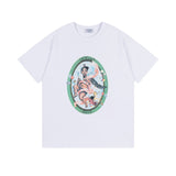 Off White T Shirts OW Baby Angel Pattern Crew Neck Pullover Short Sleeves