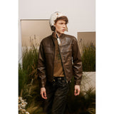 Unisex Pu Jacket Retro Biker's Wind Leather Coat