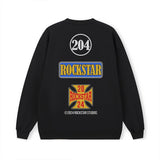 Vintage Hoodie American Vintage Print Crew Neck Hooded Sweater Loose