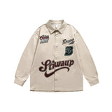 Unisex Shirt Embroidery Baggy Coat