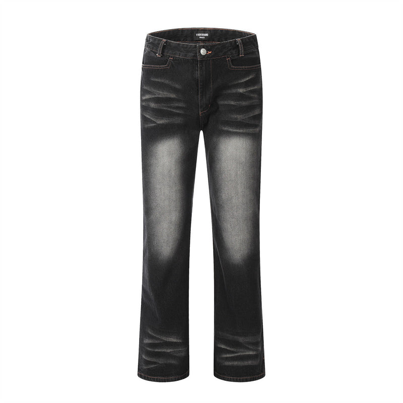 Men Jeans Spray Painting Loose All-Match Casual Slim Fit