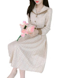 Betty Draper Valentine's Day Dress Spring and Autumn Plaid Bottoming Dress for Women