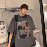 Men T Shirt Summer Pure Cotton Heavy Oversize