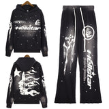 HS Hoodie & Sweatpants 2 Piece Set Vintage Distressed
