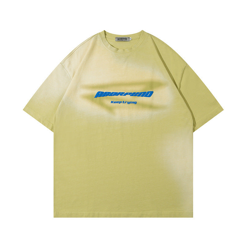 Men T-Shirt Tie Dye Color Retro Easy Matching