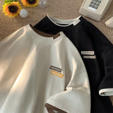 Men T Shirt Loose Teen Fake Two Pieces