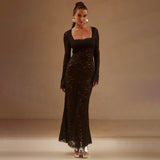 Women Dress Lace See-through Dress