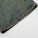 Men Jeans Bell-Bottom Pants Ripped Distressed Loose