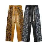 Cargo Pants Retro Patchwork Tiger Pattern Loose