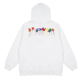 Men Fleece Lined Hoodie High Street Hooded Sweaters Menswear Ins Loose Casual Five-Pointed Star Embroidery