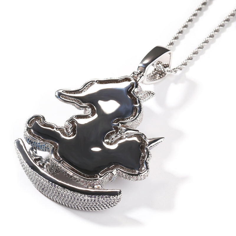 Jewelry Hip Hop Necklace Copper Zircon Spectrum St. Valentine's Angel Pieces