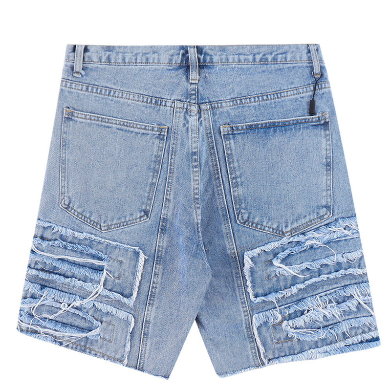 Men Shorts Ripped Ripped Denim Shorts