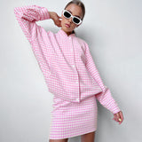 Women Co-Ords Woolen Plaid Autumn and Winter