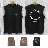 Purple Brand Distressed Tank T Shirts Distressed Sleeveless T-shirt Vest