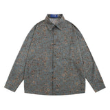 Men Long Sleeved T Shirt Men's Loose Casual Retro Spring and Autumn Lapel Long Sleeve Shirt