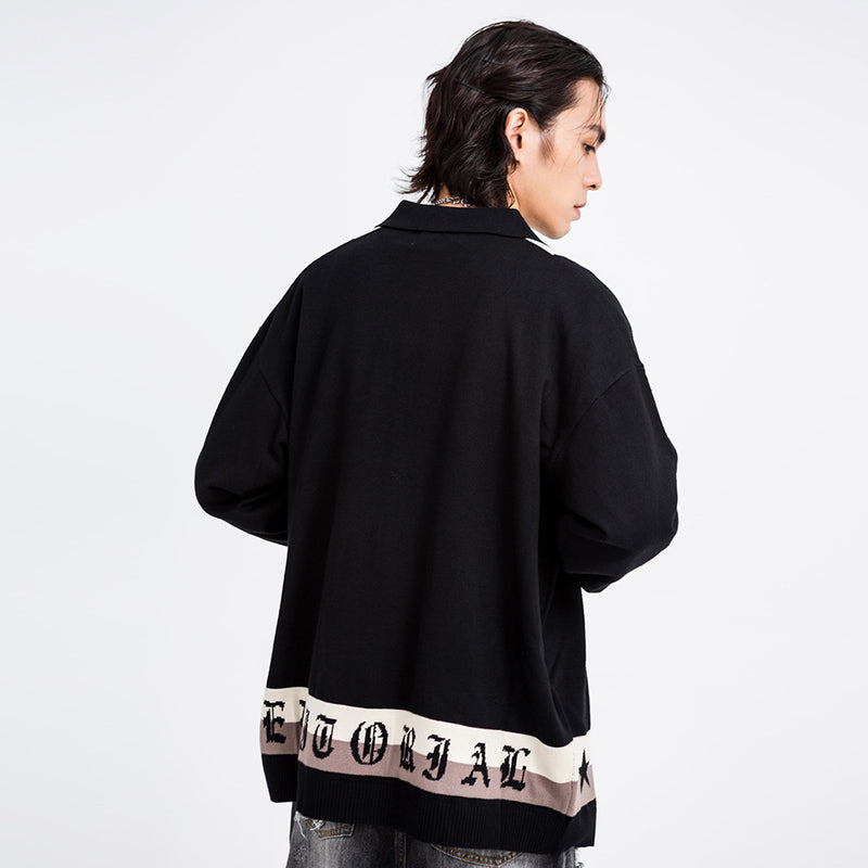 Men Sweater XINGX Lapel Knitted Sweater