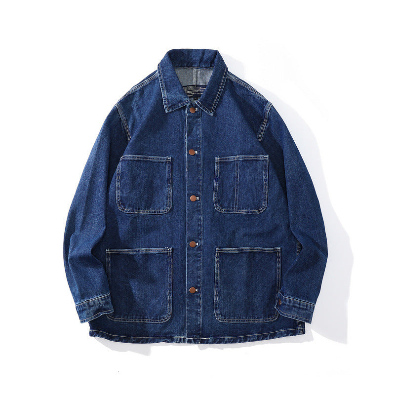 Women Jackets Multi-Pocket Workwear Denim Loose