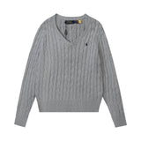 Ralph Lauren Knitted sweaters Vintage V-neck twisted embroidered wool bottomed knitted sweater