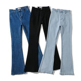 Women Jeans Stretch Slim Fit Denim Bell-Bottom Pants