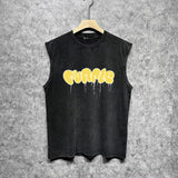 Purple Brand Distressed Tank T Shirts Distressed Sleeveless T-shirt Vest