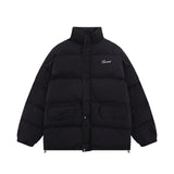 Men Coat Vintage Solid Color Stand Collar Cotton-Padded Jacket Thickened