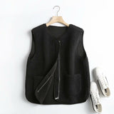 Women Vest Lamb Wool Vest Baggy Coat