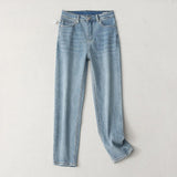 Women Jeans Vintage Light Color Slim-Fitting Ankle Length Trousers