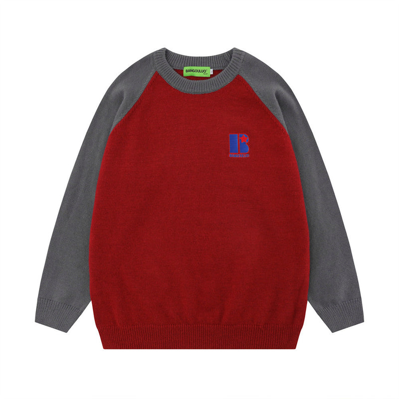 Men Sweater round Neck Knitted Sweater Loose Casual