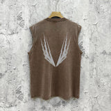 Purple Brand Distressed Tank T Shirts Distressed Sleeveless T-shirt Vest